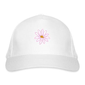 rosa blume symbol blüte - Bio-Baseballkappe - Weiß - Vorne