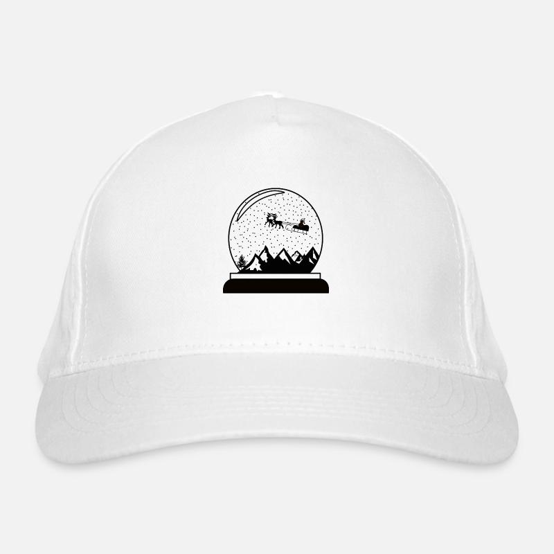 Schneekugel Weihnachtskugel Design Bio-Baseballkappe