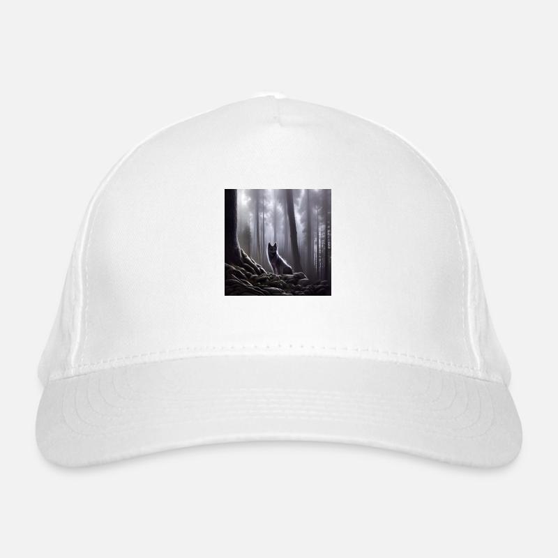 Wolf in the forest Organic Baseball Cap