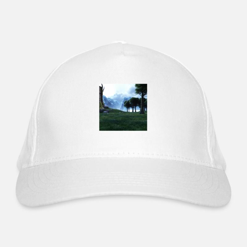 Beau paysage de montagne dans le brouillard Casquette classique bio