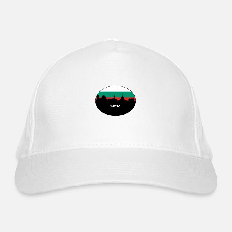 Sofia Bulgaria Flag Skyline Silhouette Travel Organic Baseball Cap