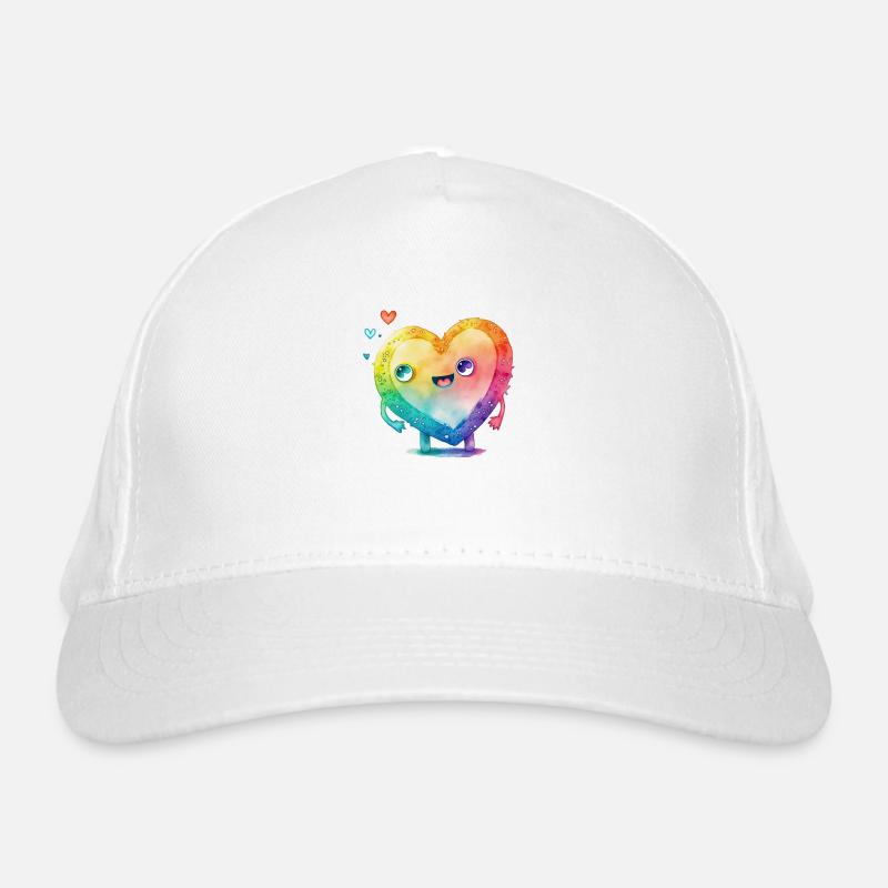 Süßes Regenbogen Herz Bio-Baseballkappe