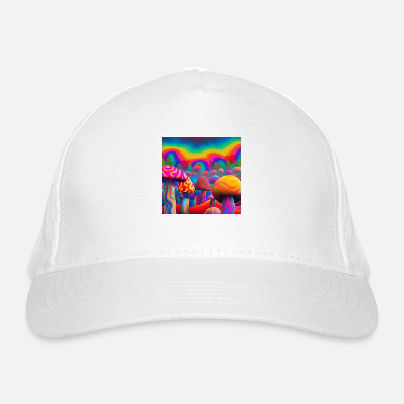 Rainbow mushroom forest Organic Baseball Cap