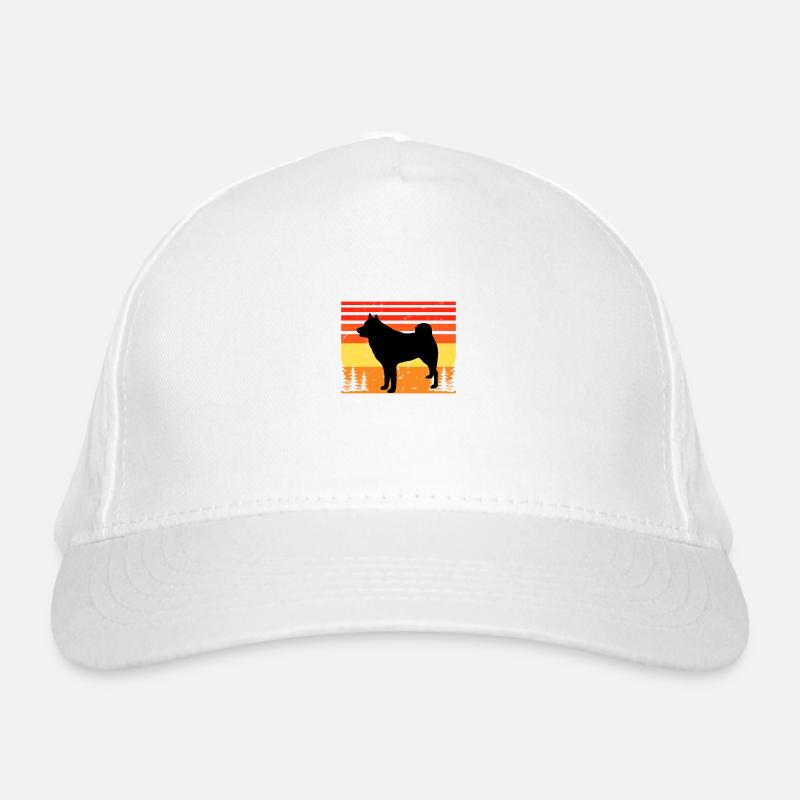 Finnish Spitz Dog Lover Silhouette Vintage Sunset Organic Baseball Cap
