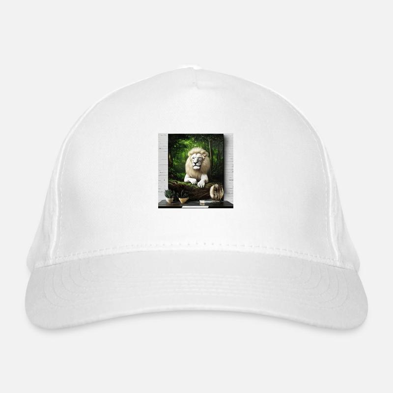Lion blanc et majestueux - Casquette classique bio - blanc