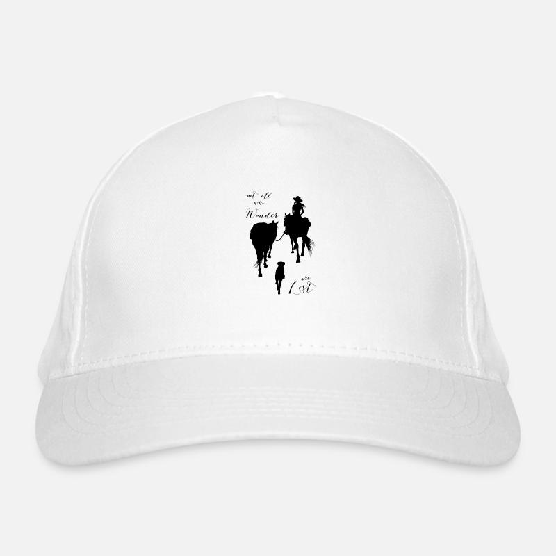 Wanderreiterin lost - Bio-Baseballkappe - Weiß