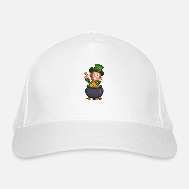 Kobold mit Goldtopf Bio-Baseballkappe