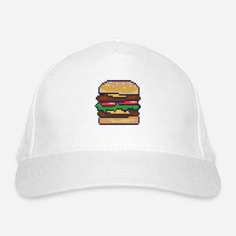 Cheeseburger Pixelart Bio-Baseballkappe