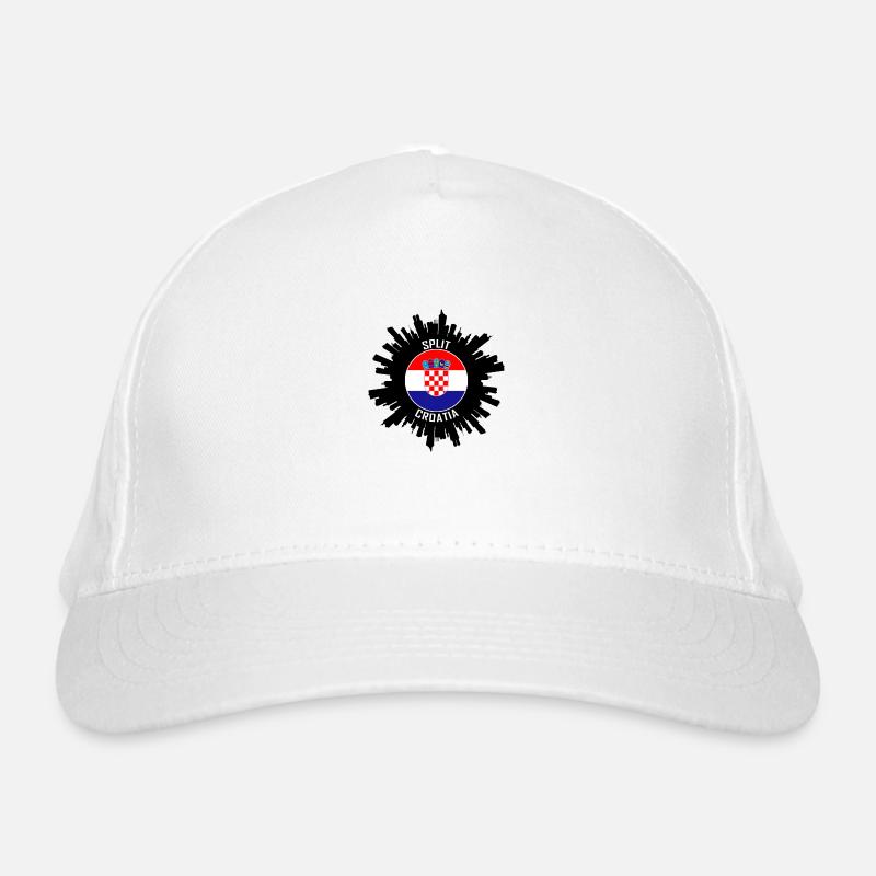 Split Skyline Croatie drapeau souvenir de voyage Casquette classique bio