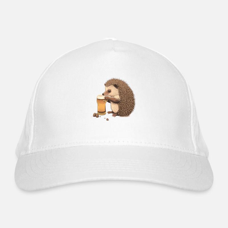 Hérisson mignon avec de la bière Casquette classique bio