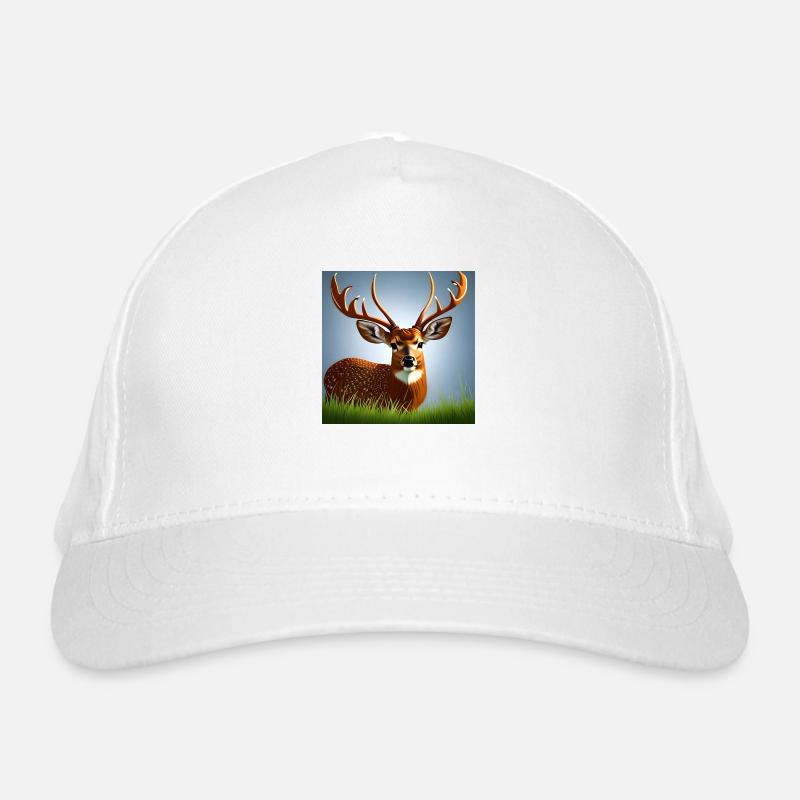 Hirsch im Gras Bio-Baseballkappe