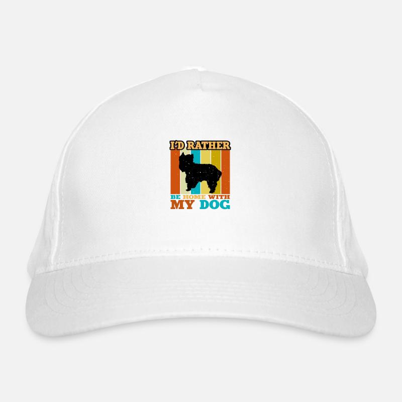 Yorkshire Terrier Chien Amour Silhouette Rétro Coucher de soleil Casquette classique bio