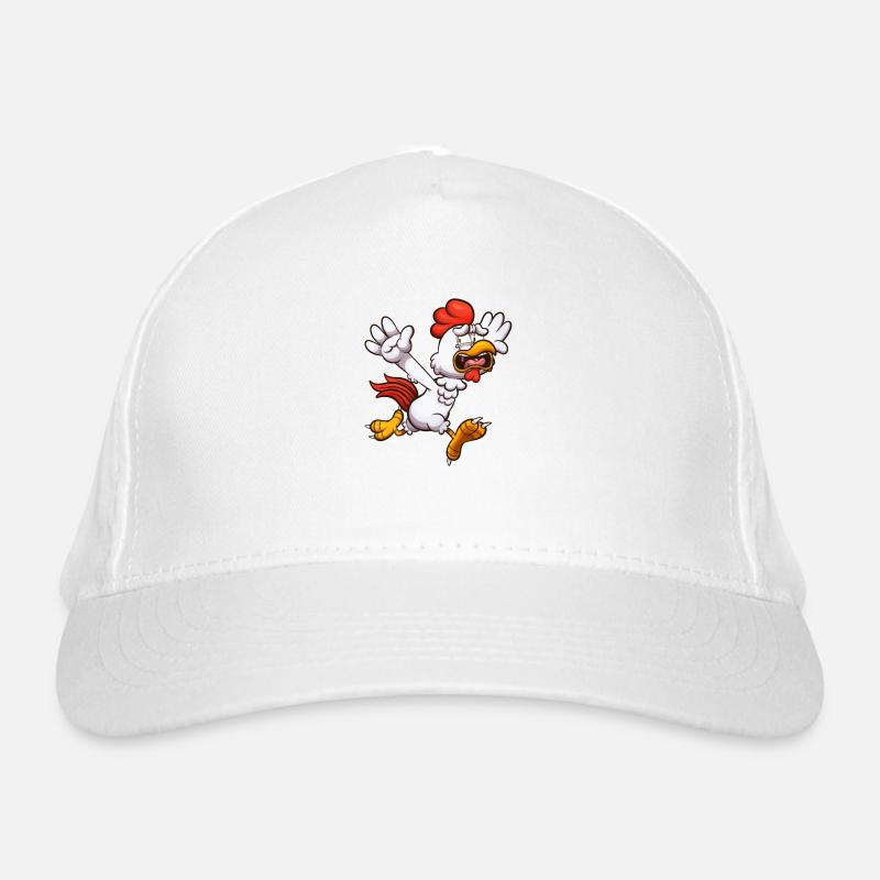 Scared Cartoon Chicken Organic Baseball Cap