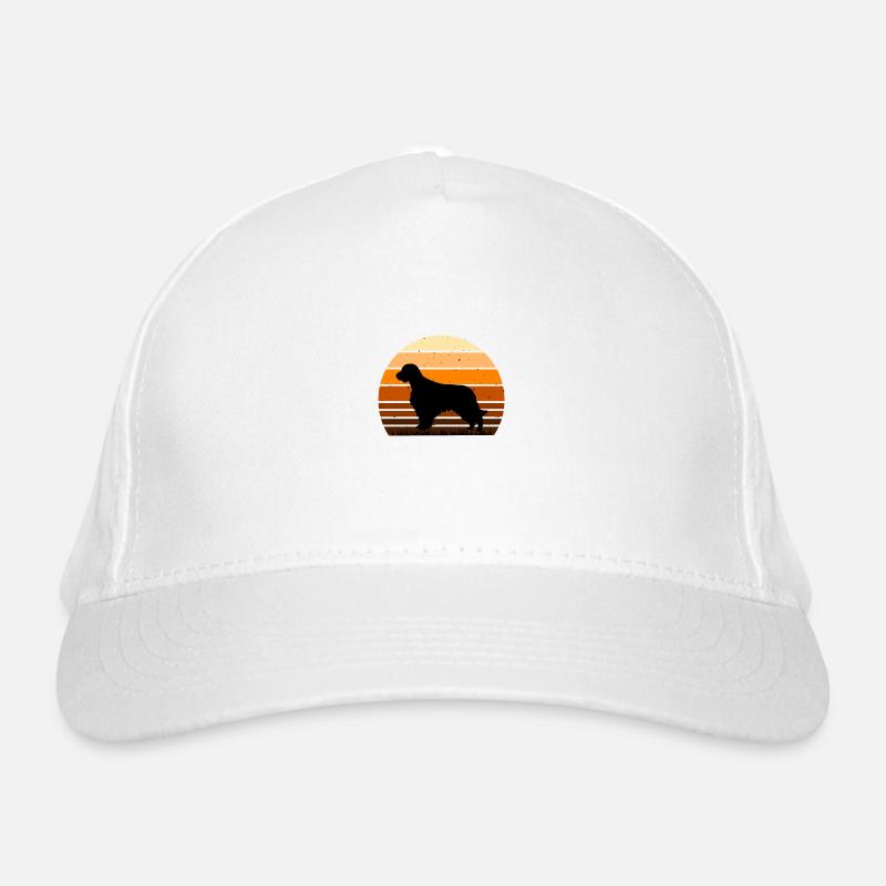 Welsh Springer Spaniel Dog Silhouette Retro Sunset Casquette classique bio