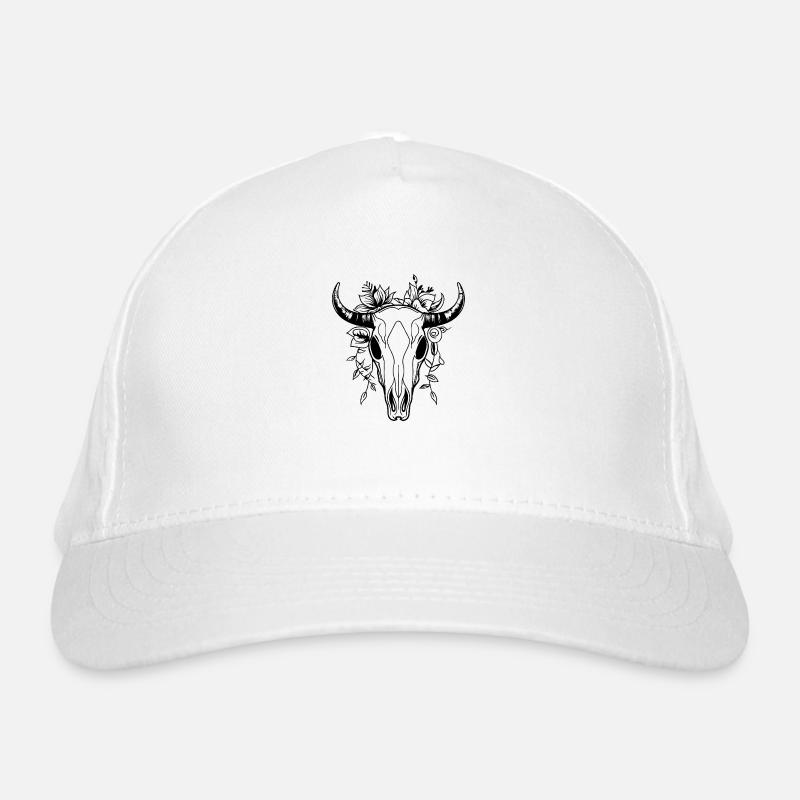 Kuh Schädel Boho Bio-Baseballkappe