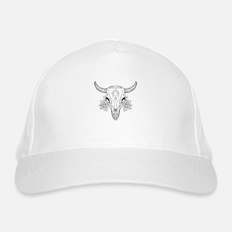 Cow Skull Boho Organic Baseball Cap