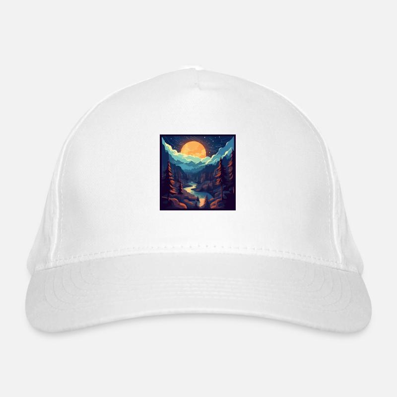 Paysage forestier la nuit Casquette classique bio