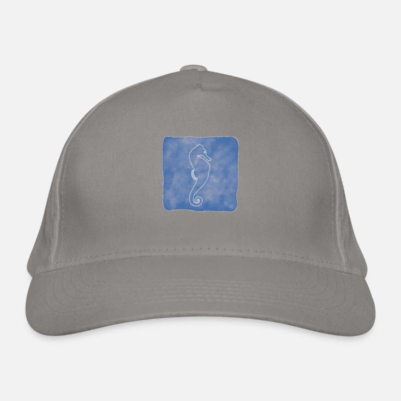 « Seahorse », Boho Line Art Design, Ocean Series Casquette classique bio