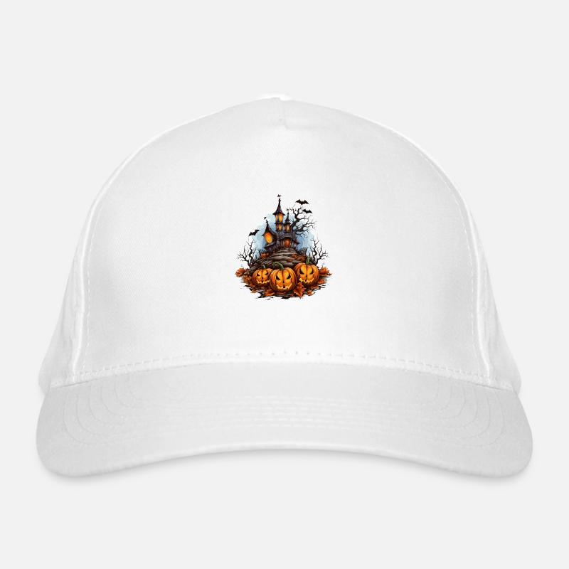 Halloween Pumpkin Bat Spell Maison hantée Casquette classique bio