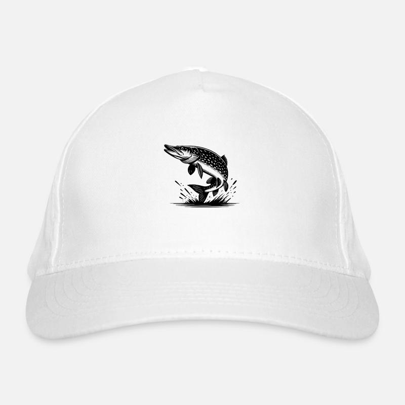 Großer springender Hecht Fisch Bio-Baseballkappe