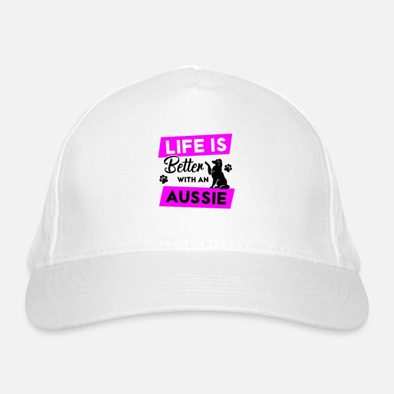 Life is Better with an Aussie - Vector Design Organic Baseball Cap