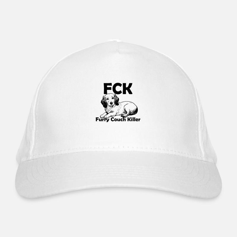FCK - Furry Couch Killer - Organic Baseball Cap - white