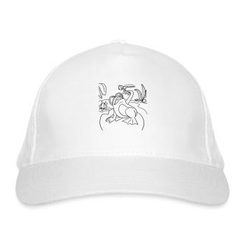 La grenouille et la libellule : un coloriage - Casquette classique bio - blanc - Devant
