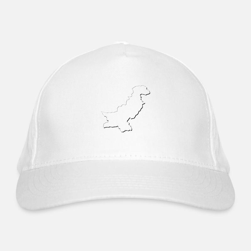 Pakistan map as outline Organic Baseball Cap