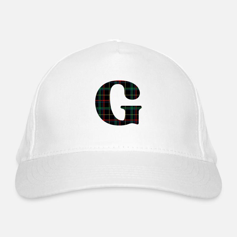 Monogrammed g Scottish tartan Organic Baseball Cap