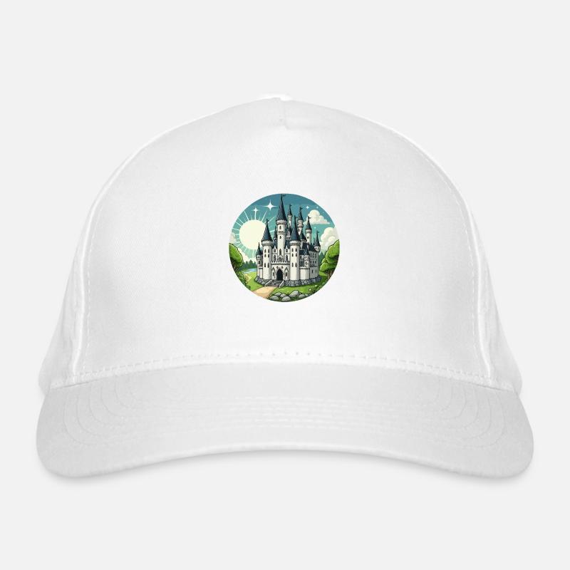 Fairytale castle white Organic Baseball Cap