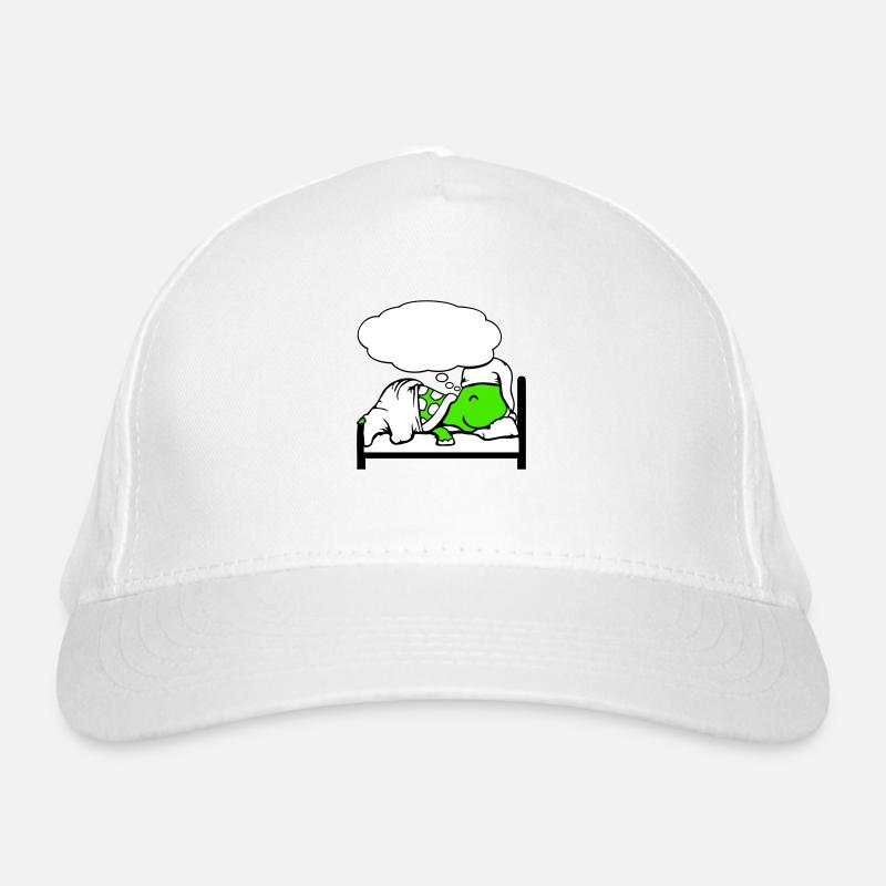 Turtle sleeps tired bed sleepy head dreaming Organic Baseball Cap