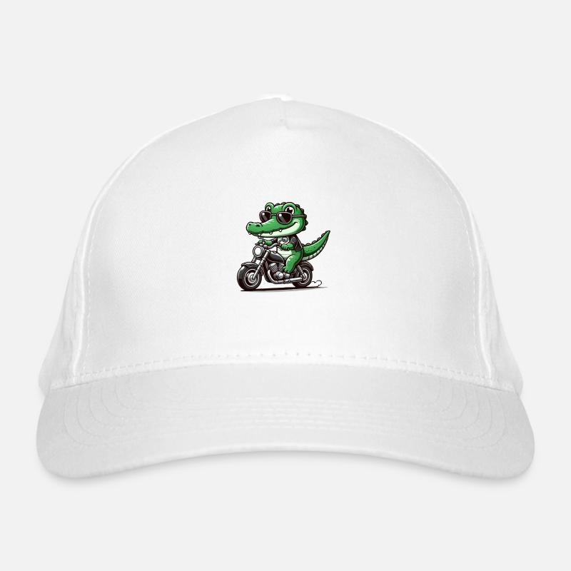 Crocodile Motorcycle Organic Baseball Cap