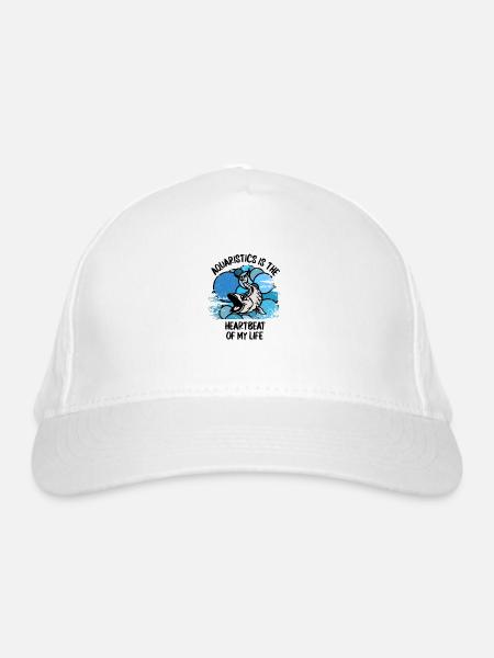Aquarium Aquarists Fish Ornamental fish Aquaristics - Organic Baseball Cap - white - Front
