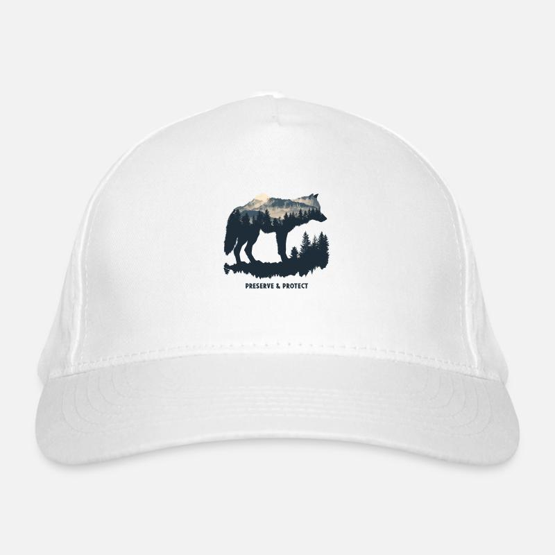 Wolf Wolves Wilderness Howl Forest Preserve & Protect Organic Baseball Cap