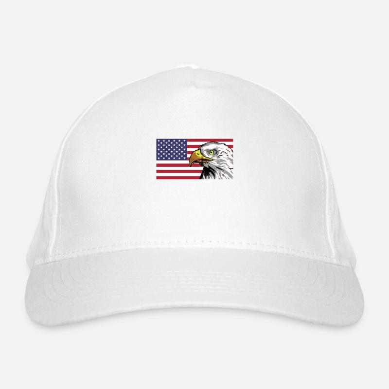 Amerika Flagge mit Adler personalisierbar Bio-Baseballkappe