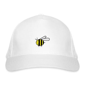 Gelbe fliegende Honigbiene Hummel - Geschenkidee - Bio-Baseballkappe - Weiß - Vorne