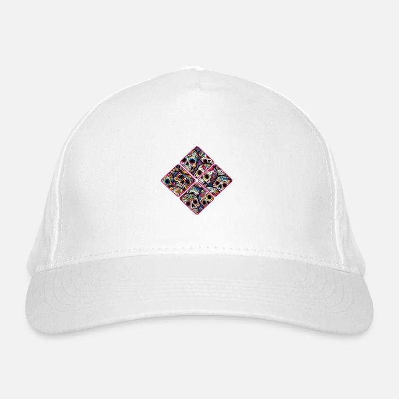 Motif de crâne décoratif coloré Casquette classique bio
