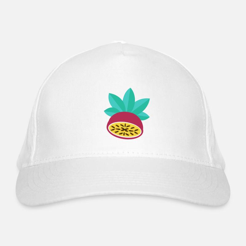 Passion Fruit Illustration – Summer Fruit Motif Organic Baseball Cap