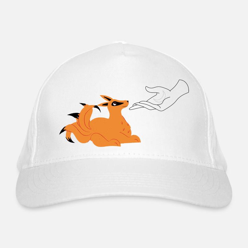 de renard Kitsune et main avec symbole de lune NaruSas Casquette classique bio