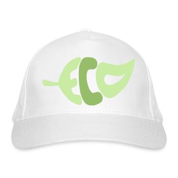 Eco in leaf shape - Organic Baseball Cap - white - Front