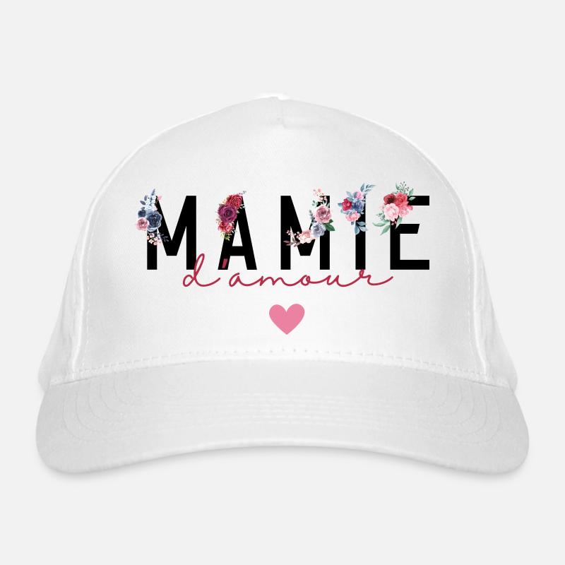 Mamie d’amour fleurs- idée cadeau mamie Casquette classique bio