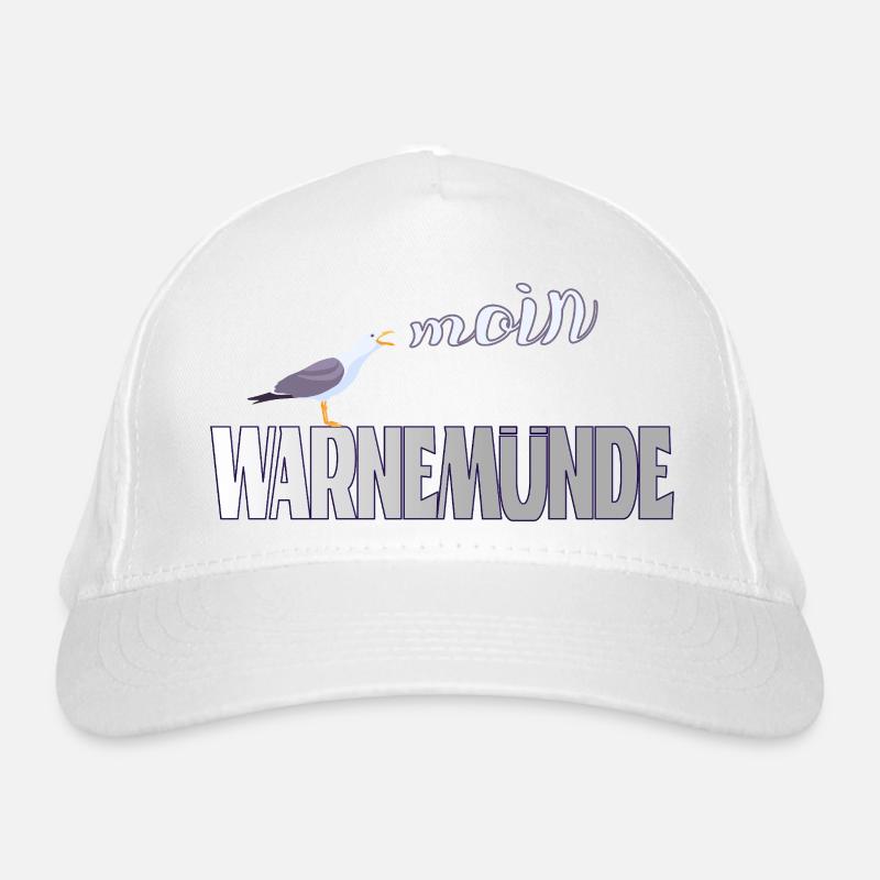 Warnemünde Möwe mit Moin Ostee Bio-Baseballkappe