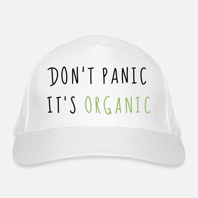 Don't Panic It's Organic Green - Bio-Baseballkappe - Weiß