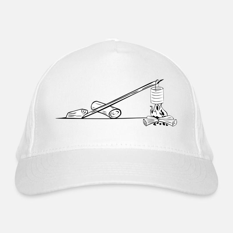 camping camper pfadfinder zelt teepee kochen80 - Bio-Baseballkappe - Weiß