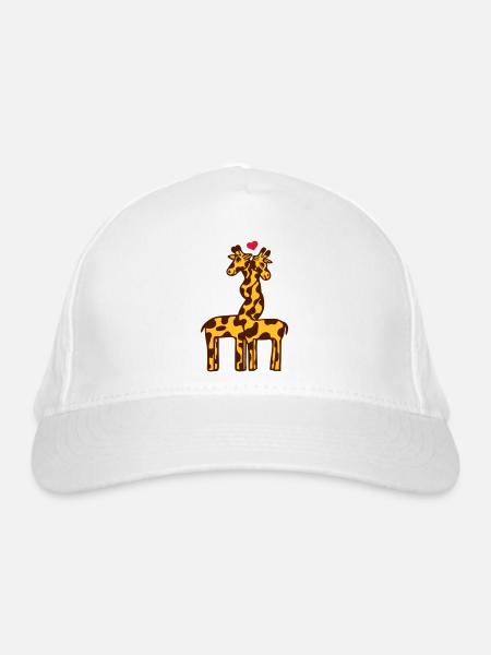 Verliebte Giraffen - Bio-Baseballkappe - Weiß - Vorne