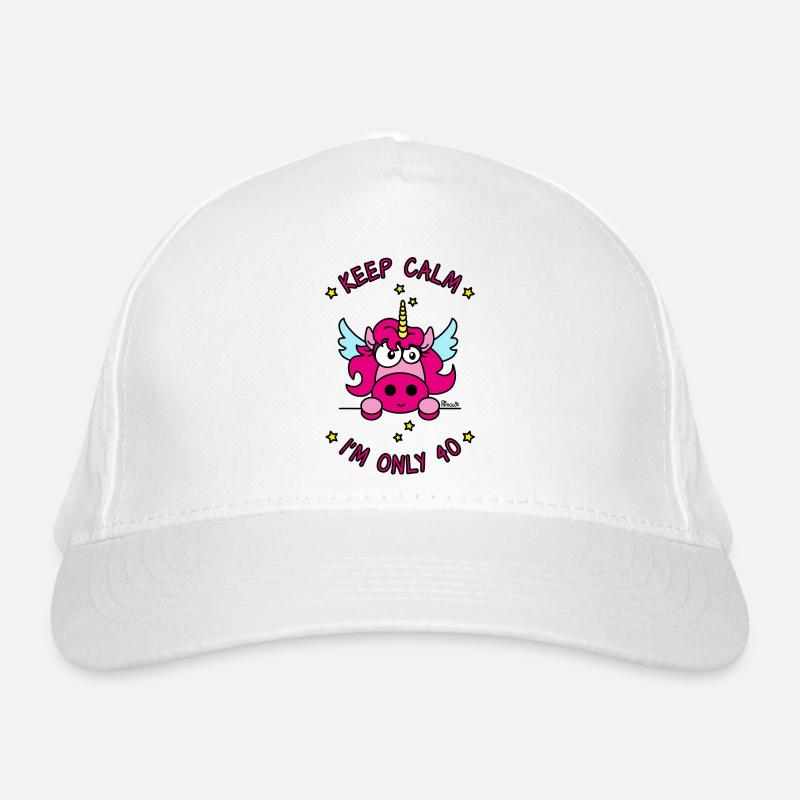Licorne KEEP CALM I'm only 40 ans Casquette classique bio