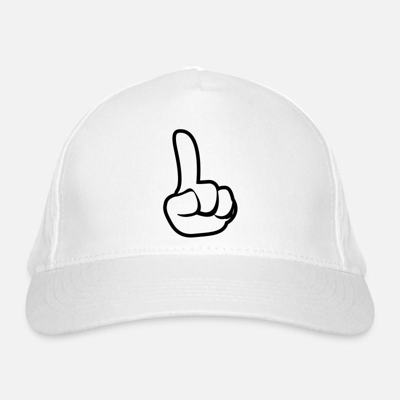 Erhobener Zeigefinger Bio-Baseballkappe