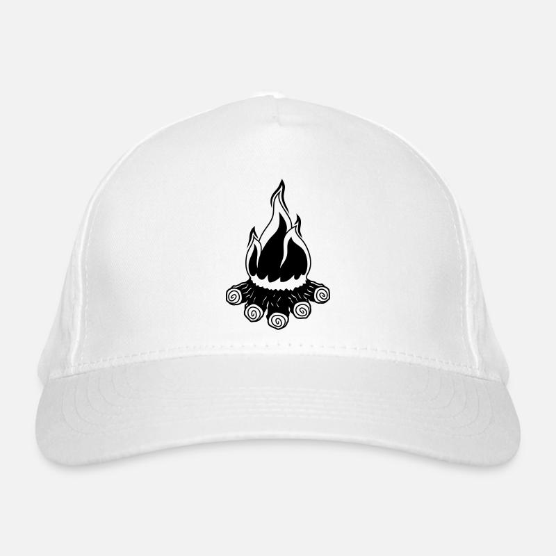 Camping feu de camp soir nuit camping camper bois Casquette classique bio