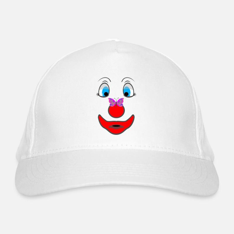 Comic Clown mit Schmetterling Bio-Baseballkappe