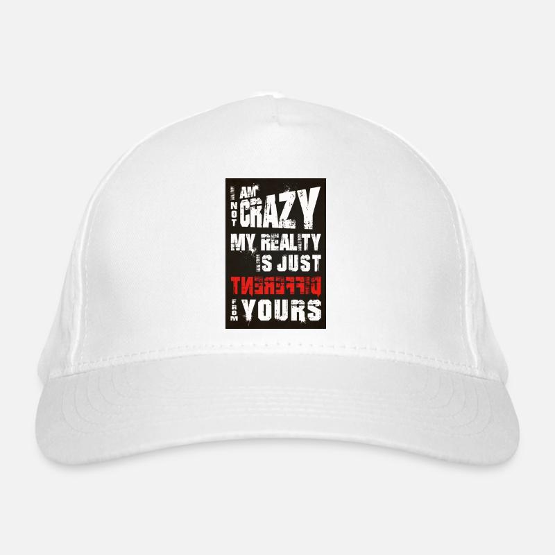 i am not crazy - Bio-Baseballkappe - Weiß